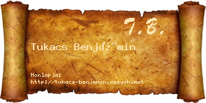 Tukacs Benjámin névjegykártya